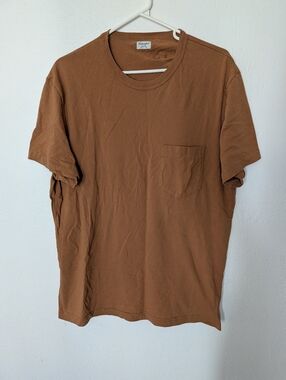 Homespun Knitwear Pocket T Shirt Size Large Light Brown Tee Pre Owned